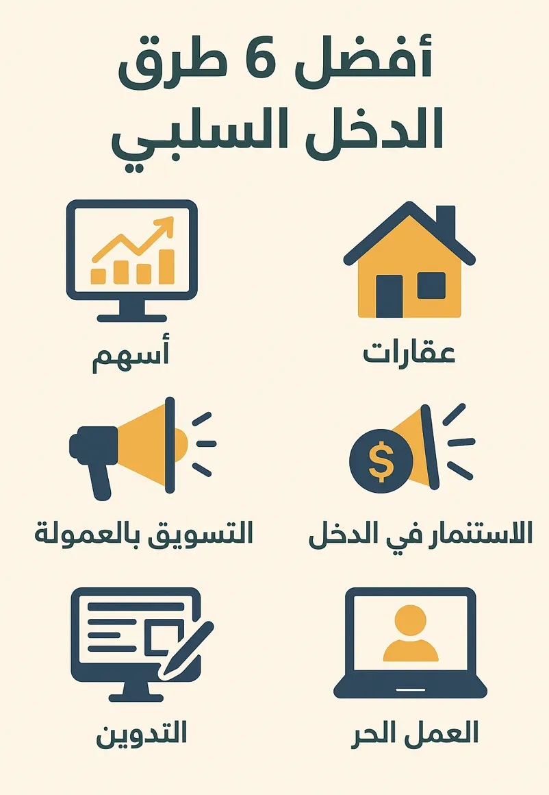 أفضل 6 طرق للدخل السلبي: كيف تربح وأنت نائم؟ 💰