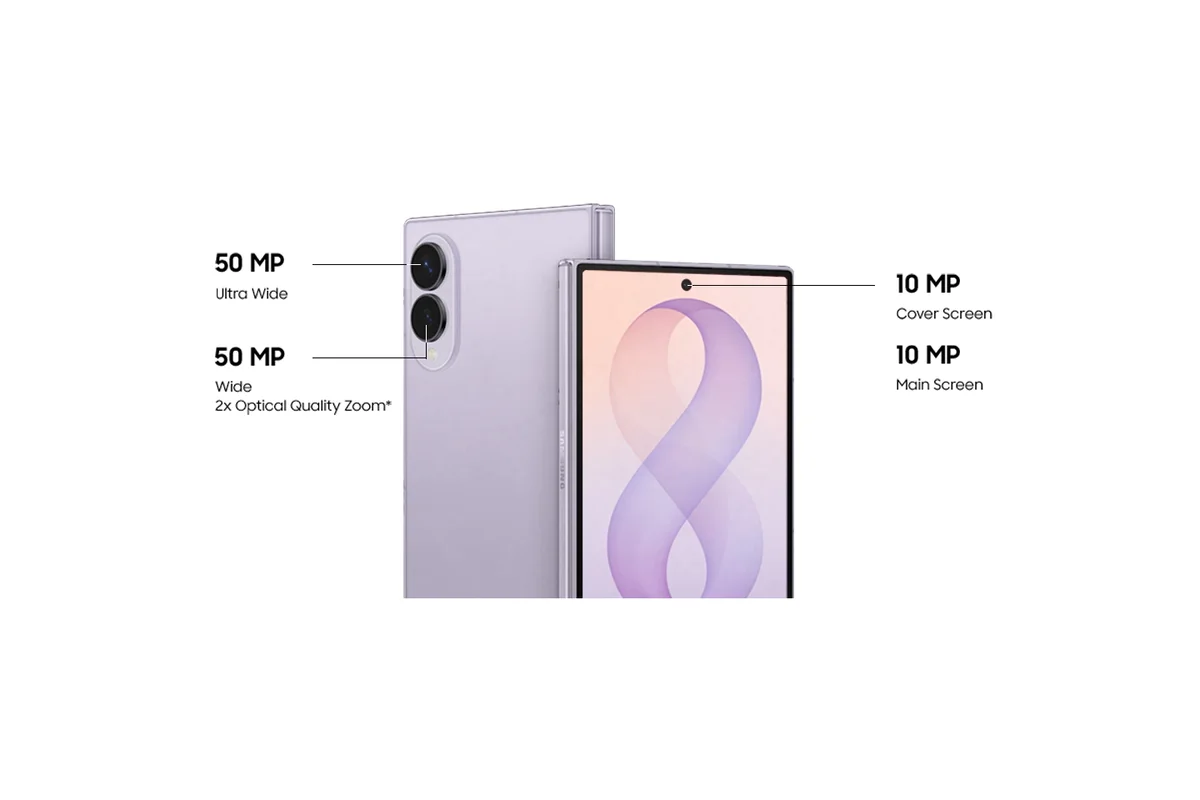 كاميرات Galaxy Z Fold 8 الخلفية والأمامية