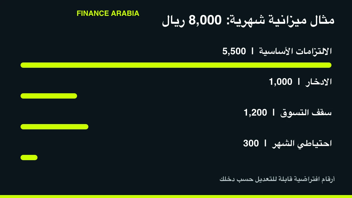 توزيع ميزانية افتراضية بقيمة ثمانية آلاف ريال