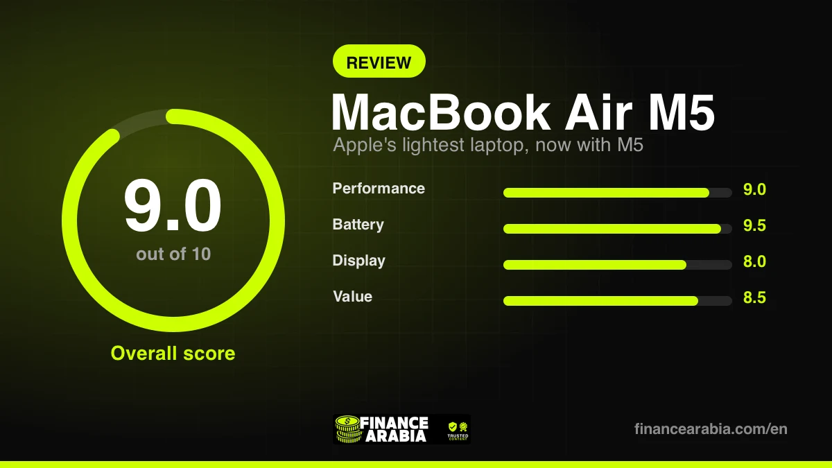 MacBook Air M5 review score: 9.0 out of 10